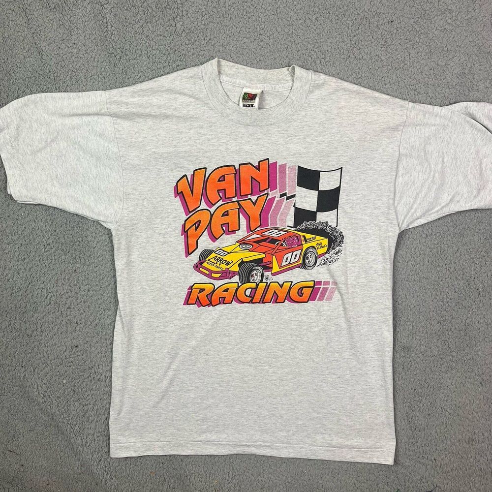 Vintage Van Pay Racing Stock Car Race T Shirt‎ Sz L